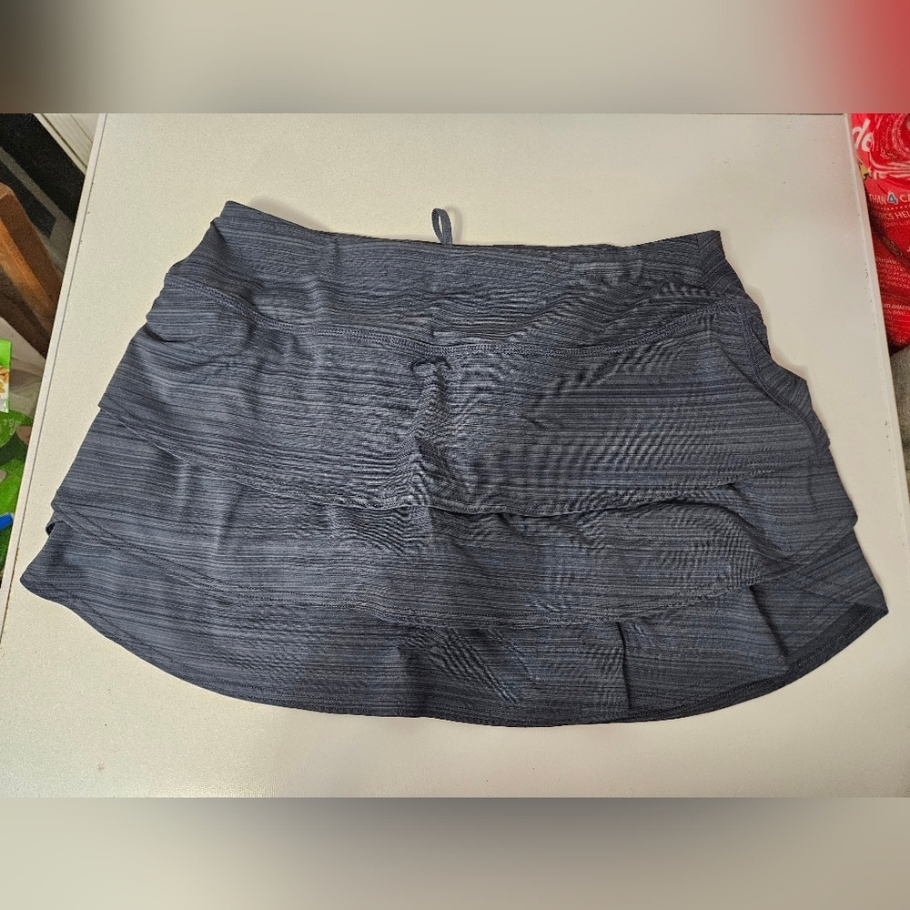 Athleta Heathered Blue Skort With Zipper Pocket!